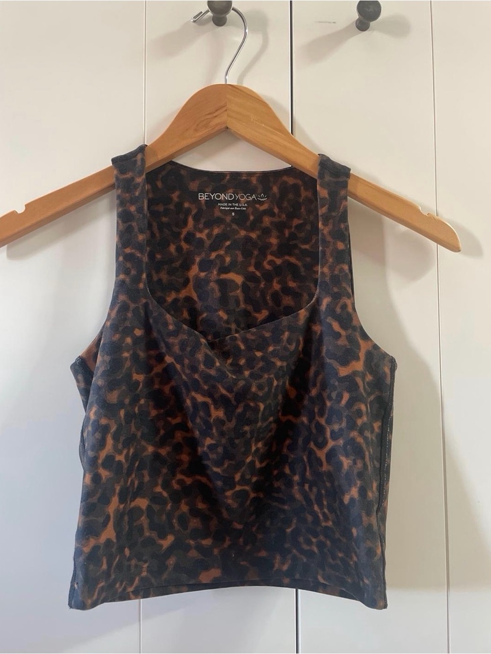 Beyond Yoga Leopard Square Neck Crop Tank